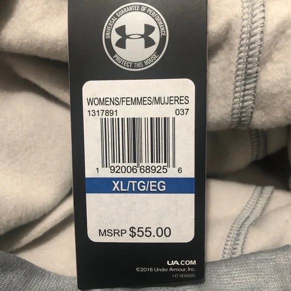 Under Armour Coldgear Hoodie Women XL Gray Jersey Embroidered Logo Activewear - Picture 7 of 8